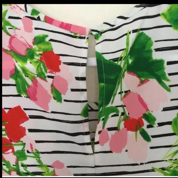 Merona Floral white / striped beautiful blouse XS - Picture 5 of 6